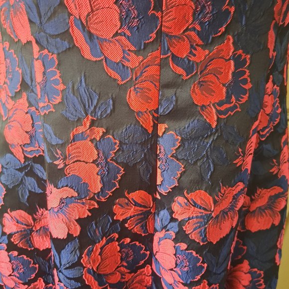 Maggy London women's shadow floral jacquard fit-n-flare dress Sz 14 - Picture 7 of 11